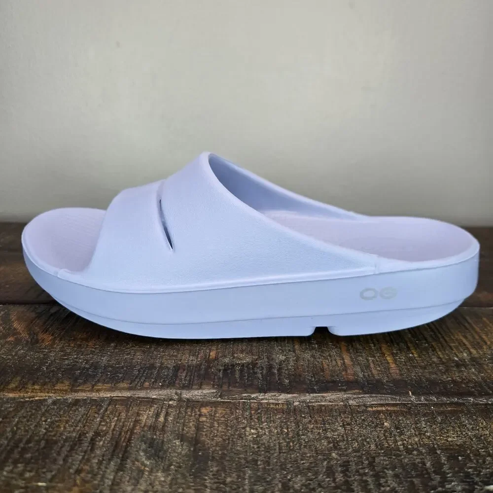 Oofos OOahh Womens Size 8 Recovery Slip-On Comfort Beach Sandals Slides Blue - Picture 7 of 11